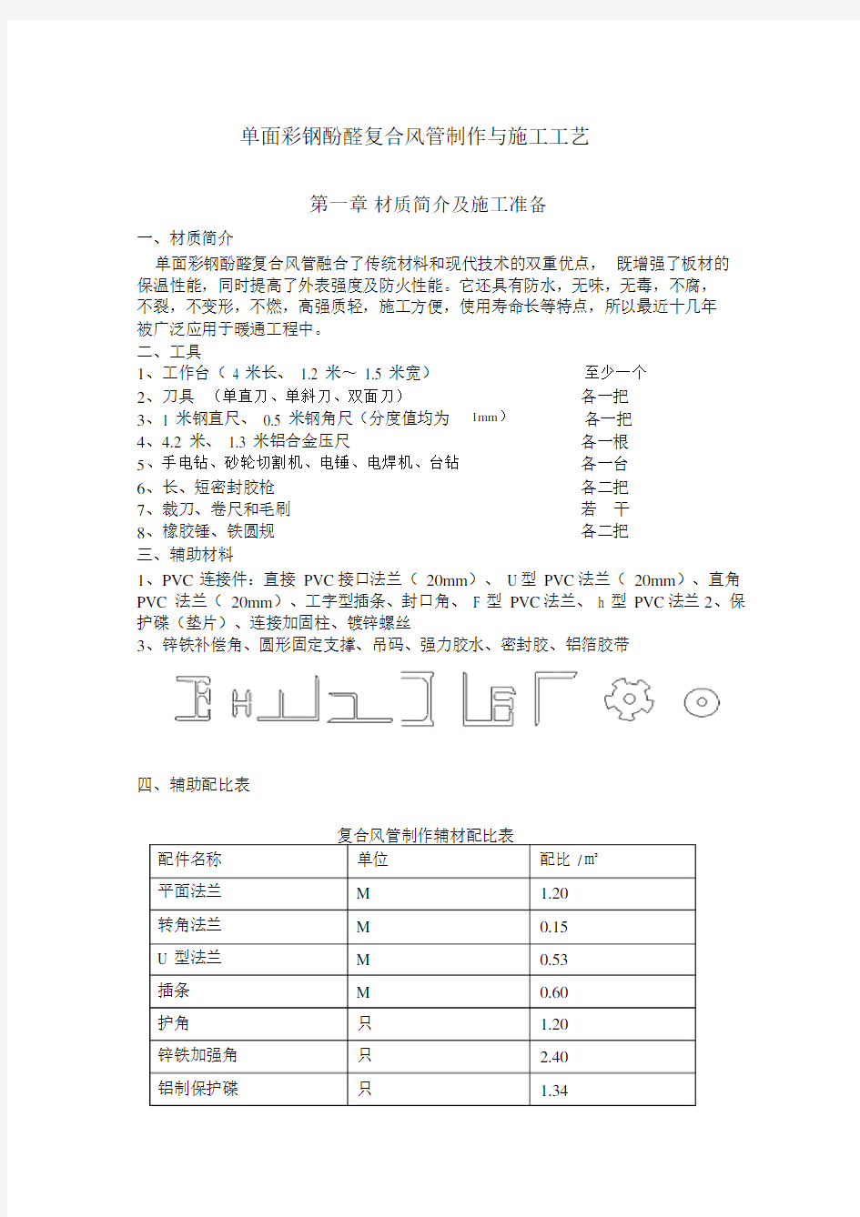 单面彩钢酚醛复合风管施工设计工艺设计.docx