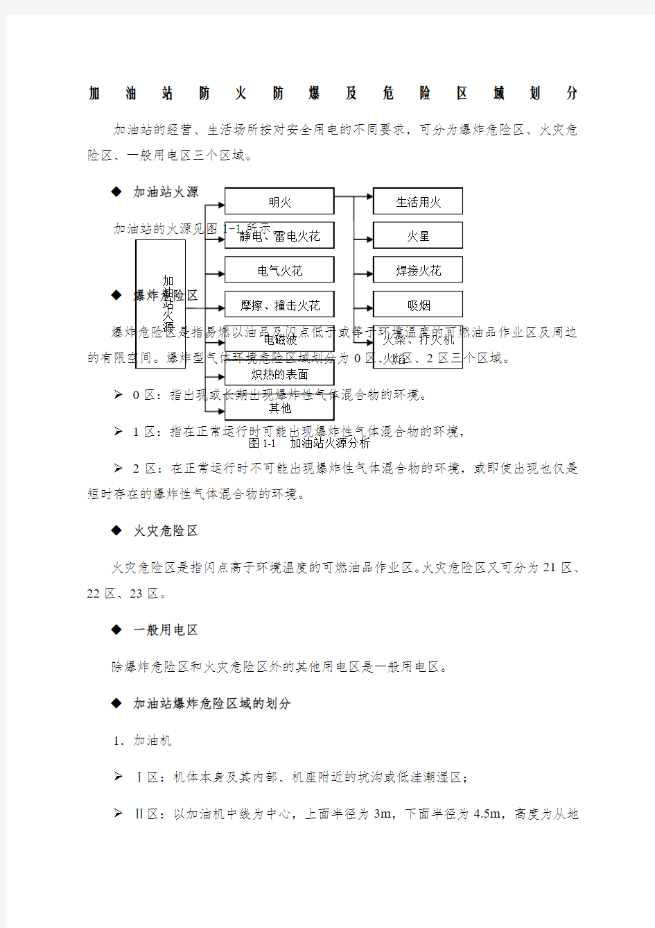 加油站防火防爆及危险区域划分