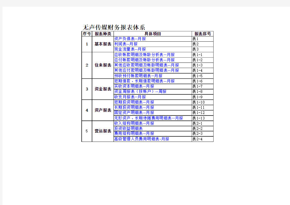 全套财务报表Excel模板下载