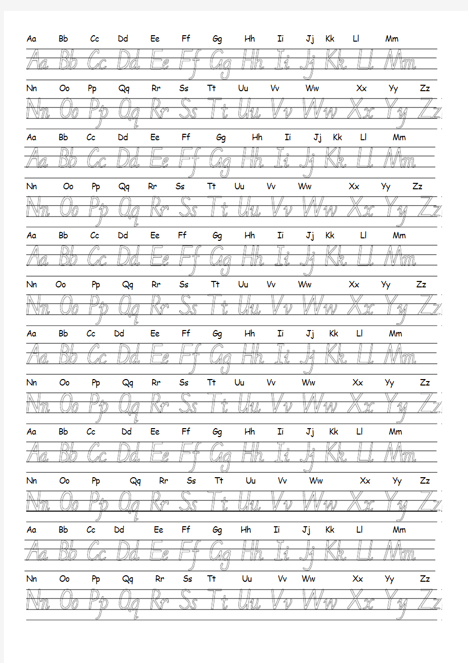 标准手写体英语字母练习Microsoft Word 97 - 2003 文档