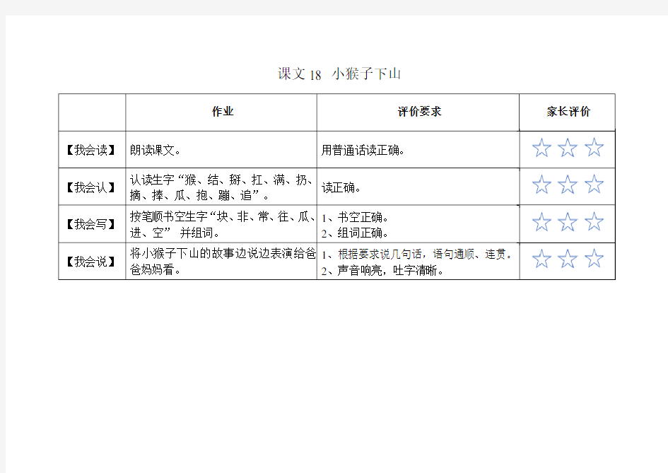 课文18 小猴子下山(课后作业)