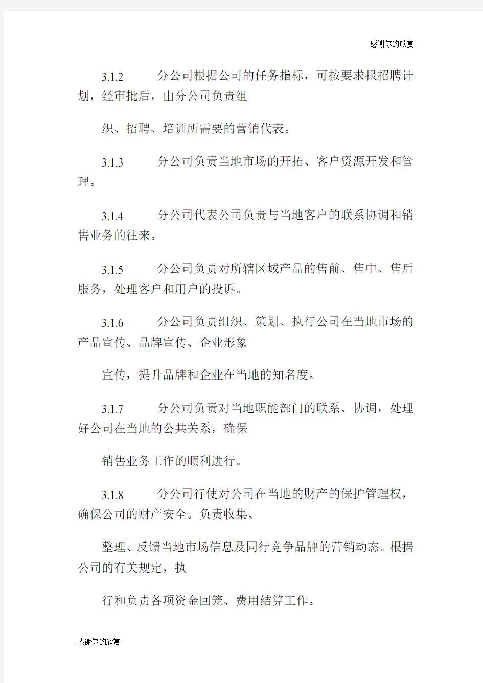 营销分公司管理制度.doc