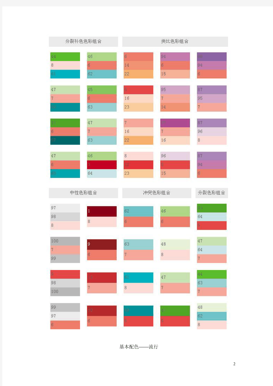 平面设计常见的配色方案及色标