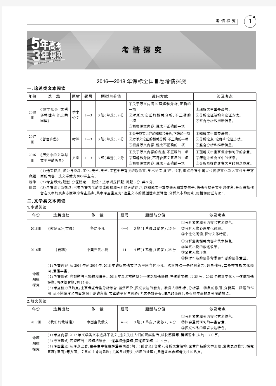 (课标III5年高考3年模拟)2019年高考语文考情探究讲义(pdf).pdf