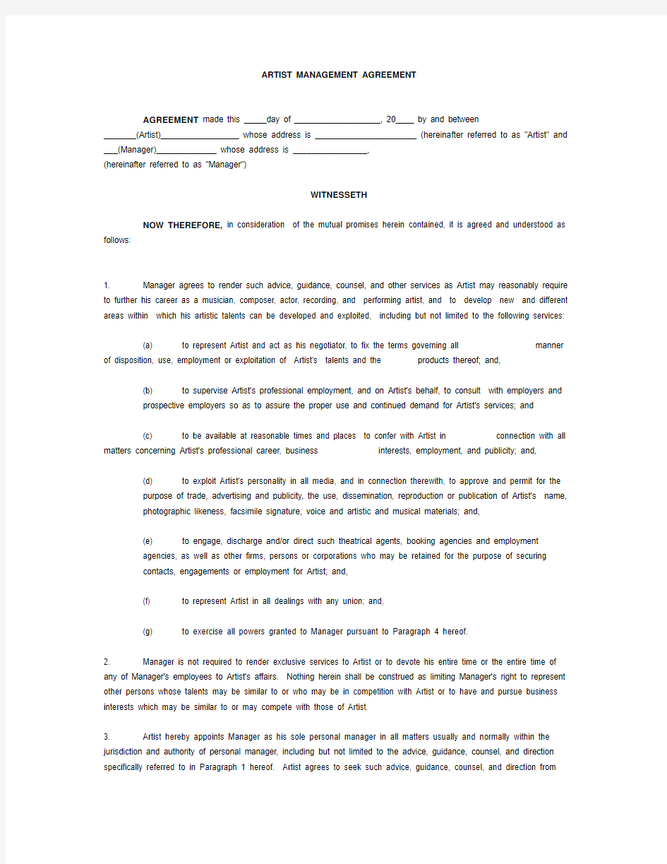 Artist-Management-Microsoft-Contract-Word-Template