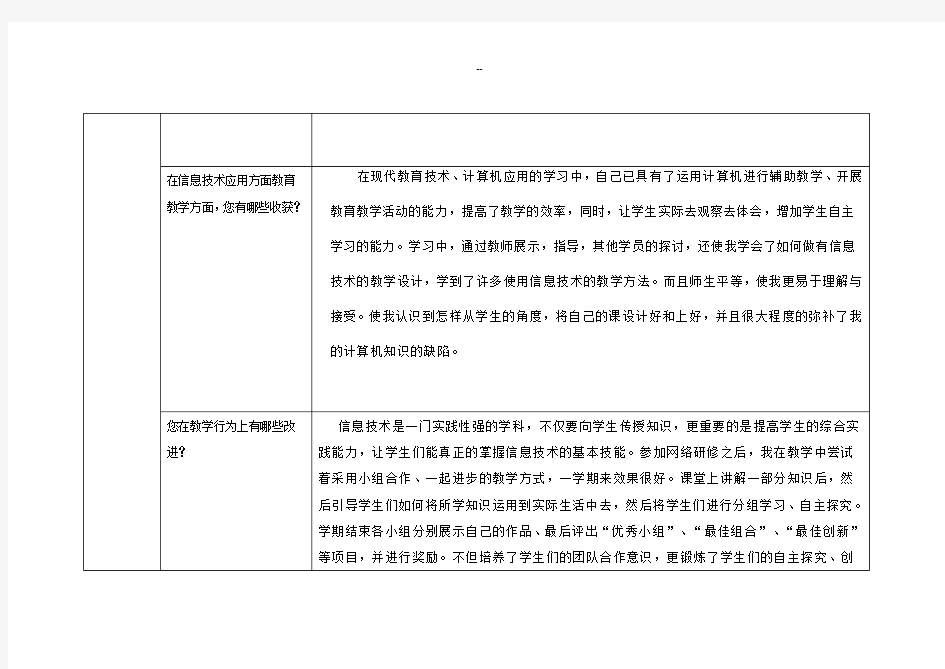 信息技术应用作业研修总结