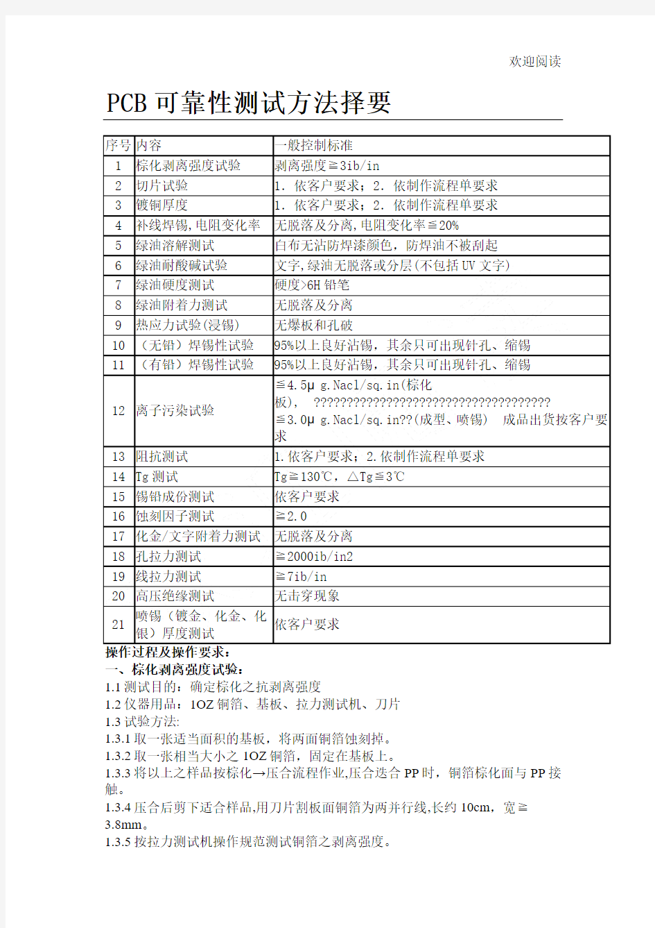 PCB可靠性测试方法则要