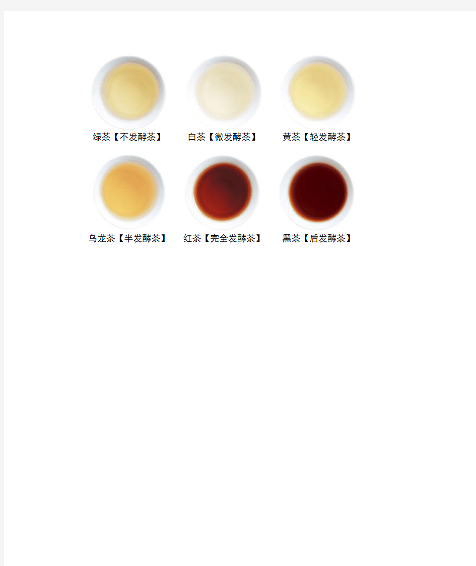 各种茶叶的制作过程图及其茶的颜色