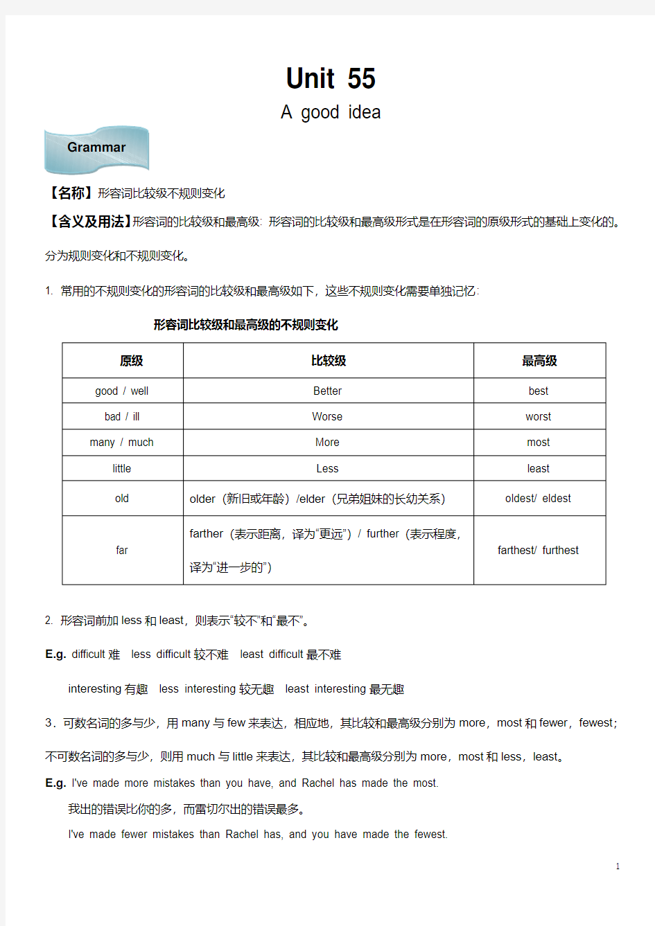 成人版一册 Unit 55 教师版