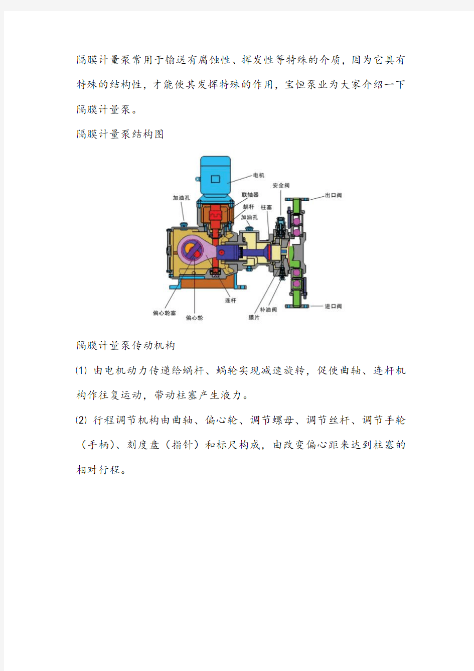 隔膜计量泵结构图解