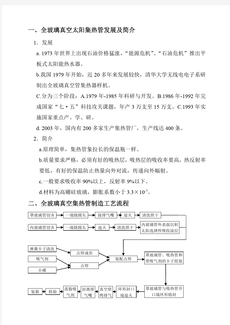 全玻璃真空太阳能集热管