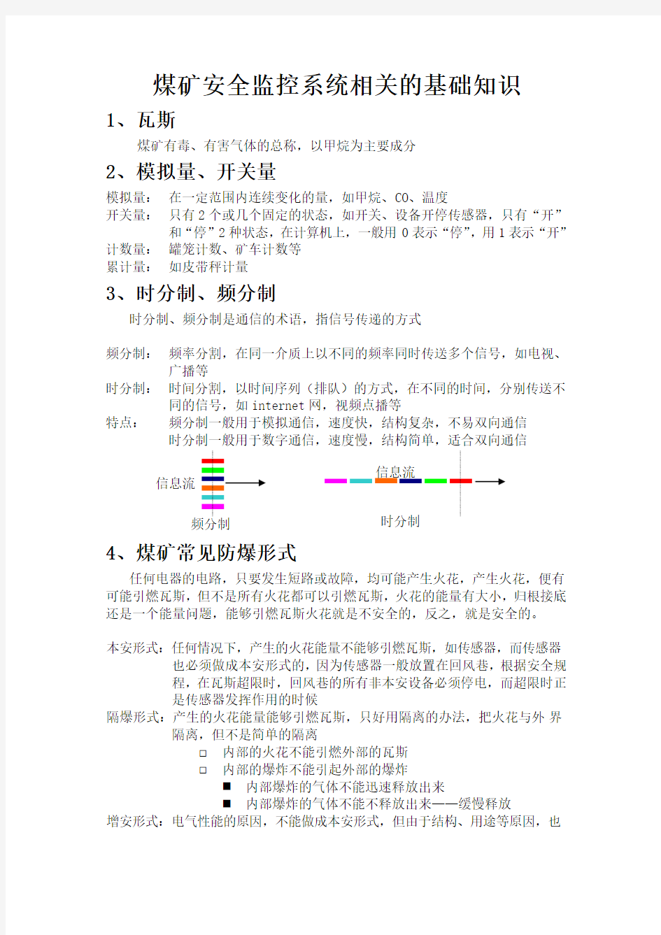 煤矿安全监控系统相关的基础知识