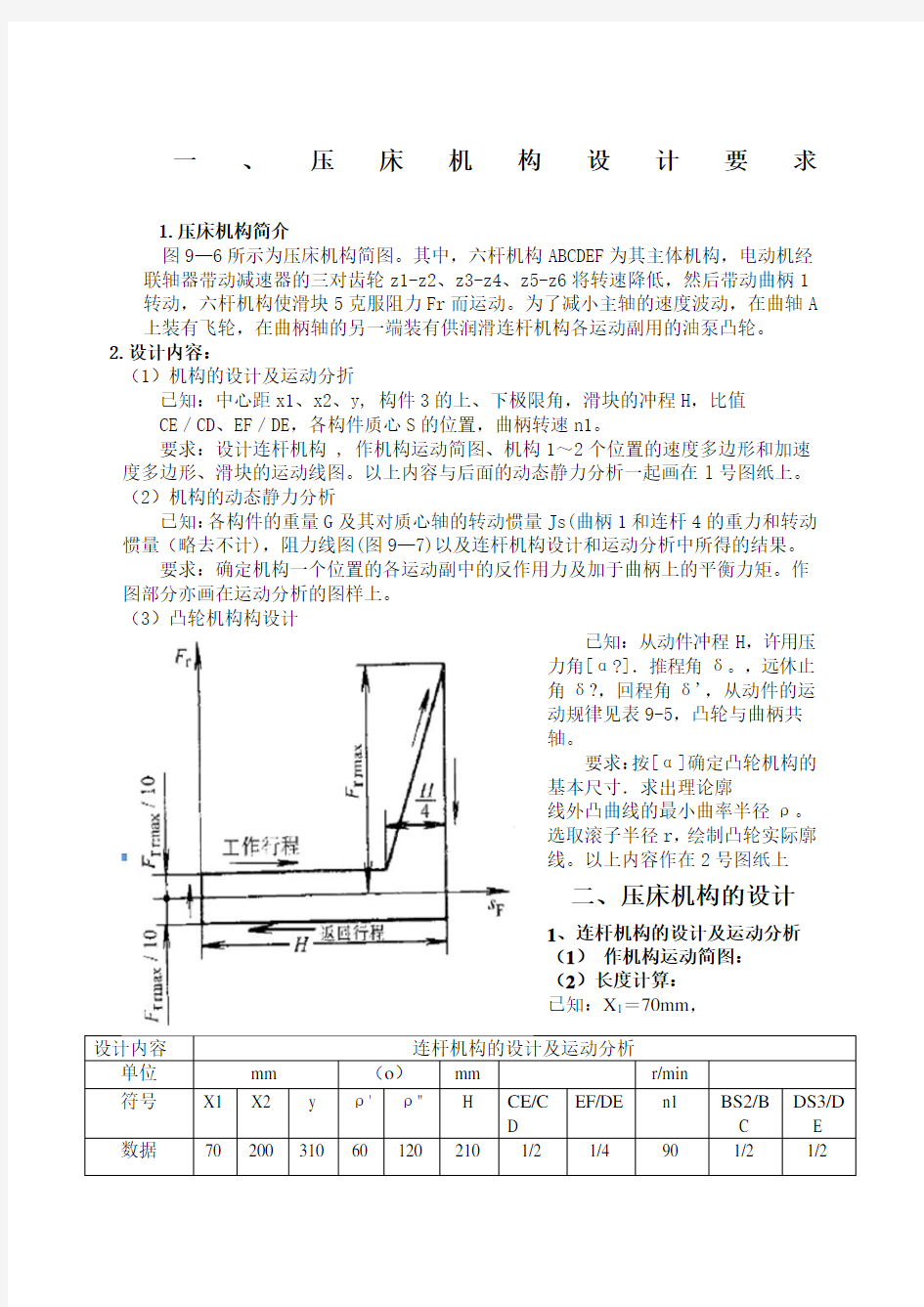 机械原理课程设计压床