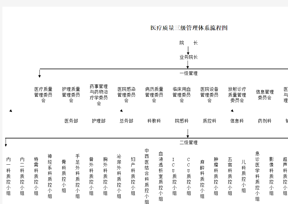 医疗质量管理体系图 三级管理 