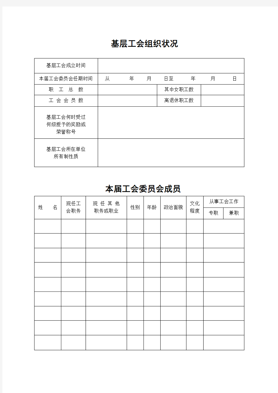 江苏省基层工会社团法人资格核准登记表111