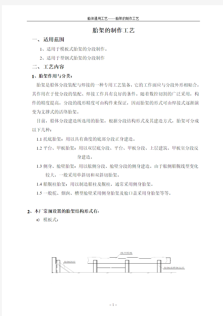 胎架的制作工艺