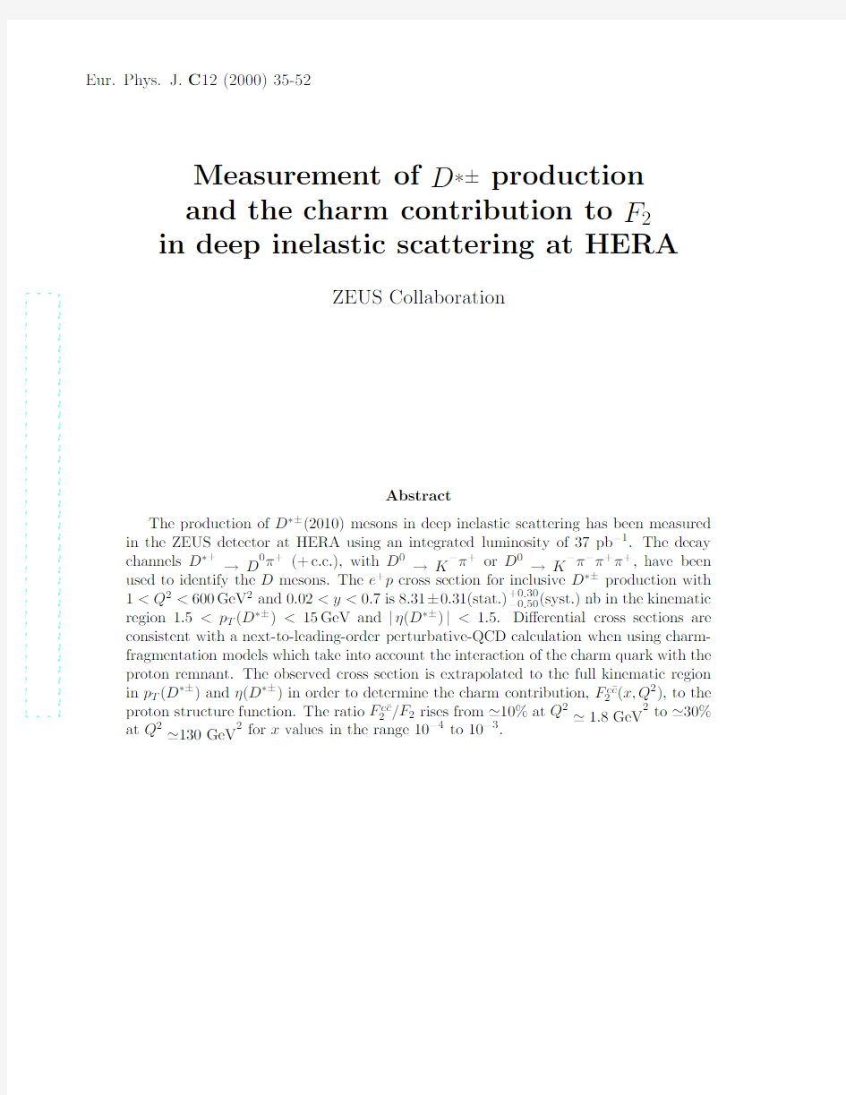 Measurement of D+- production and the charm contribution to F_2 in deep inelastic scatterin