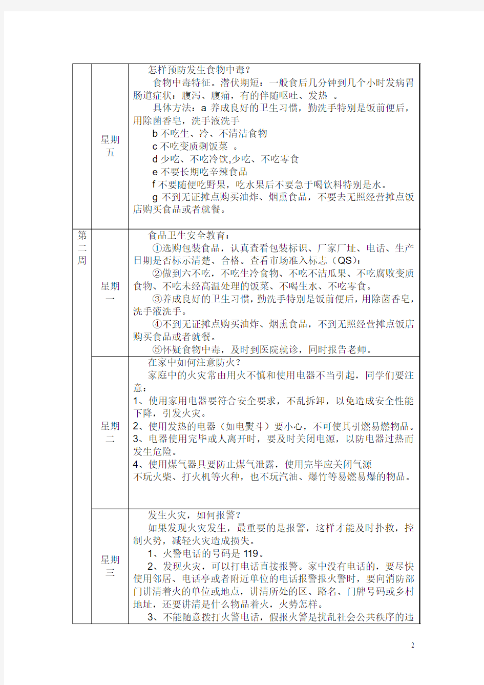 安全教育每天5分钟讲义