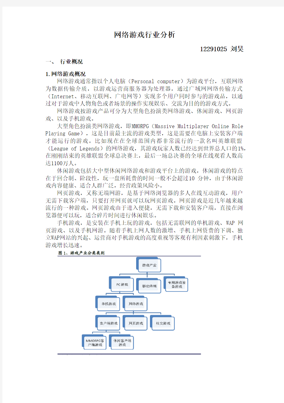 网络游戏行业分析报告