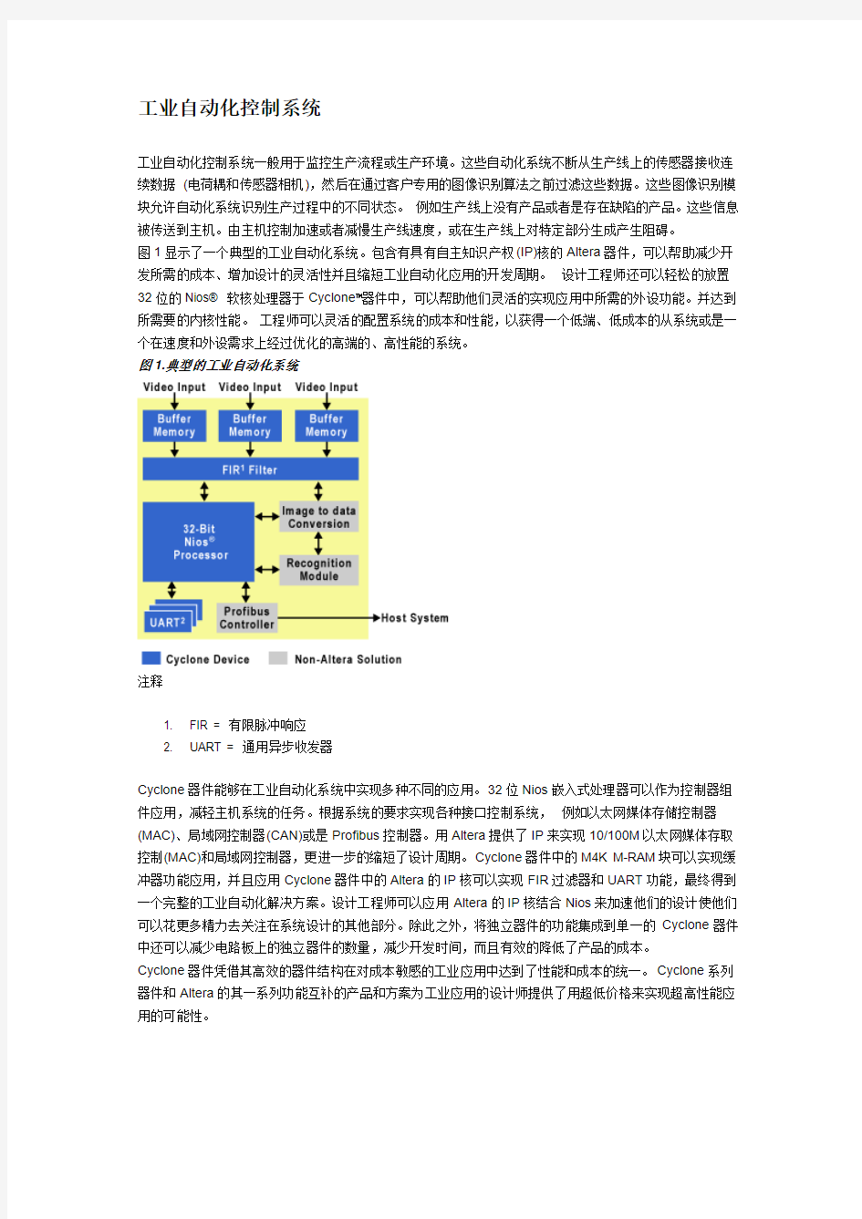 工业自动化控制系统介绍