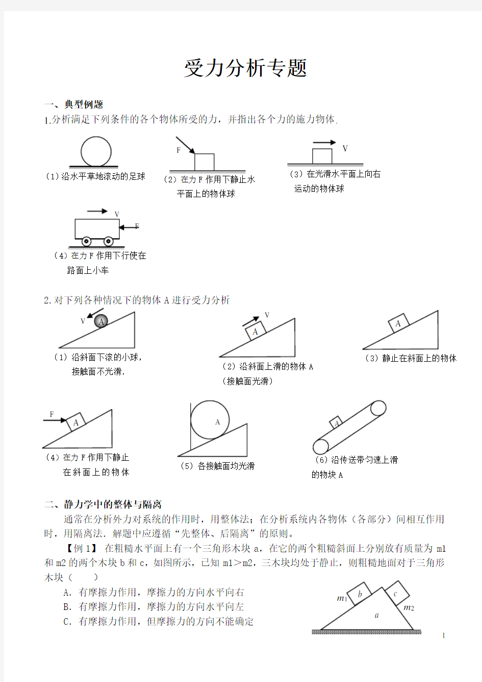 高中物理受力分析