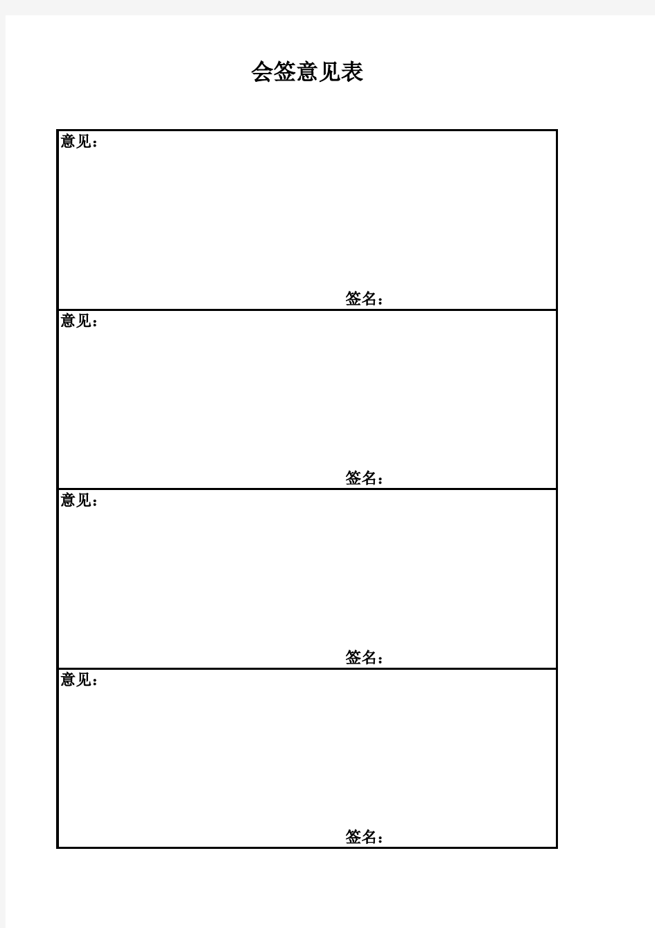 各类会签意见表大全