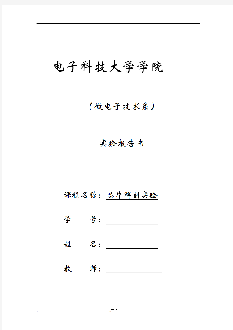 实验报告芯片解剖实验