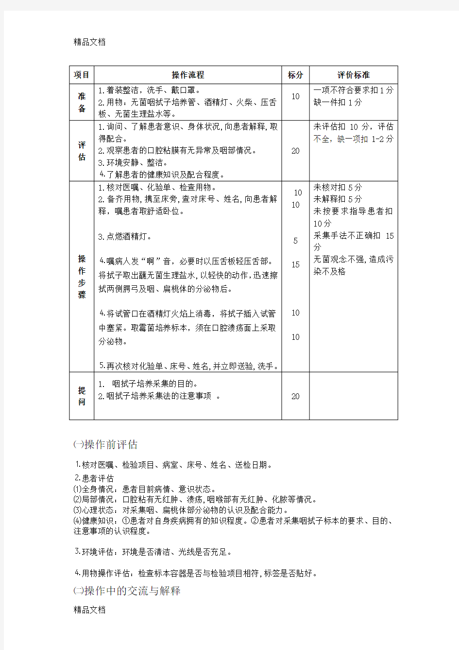 最新咽拭子培养采集法资料