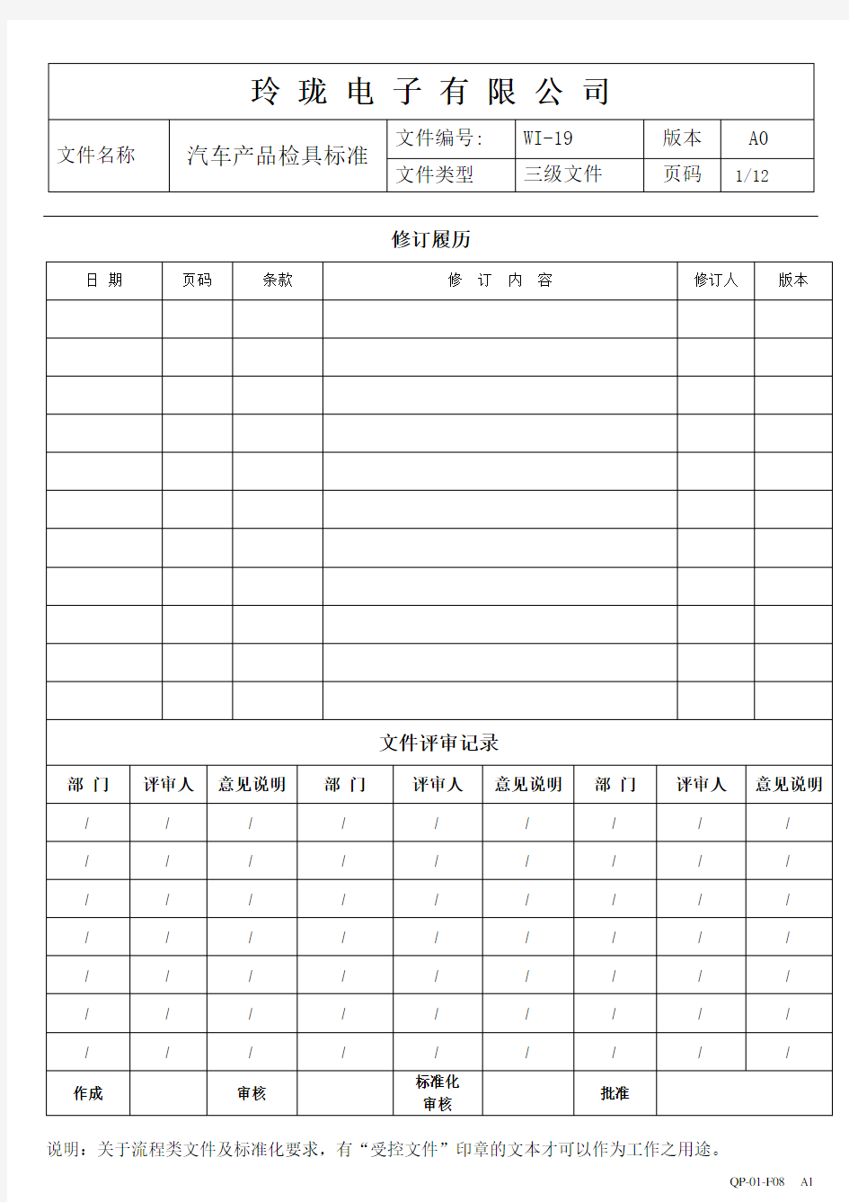 汽车产品检具标准