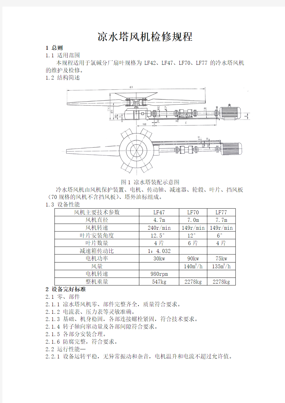 凉水塔风机检修规程2