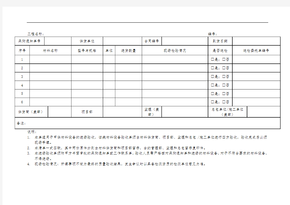 材料设备进场验收单(改)