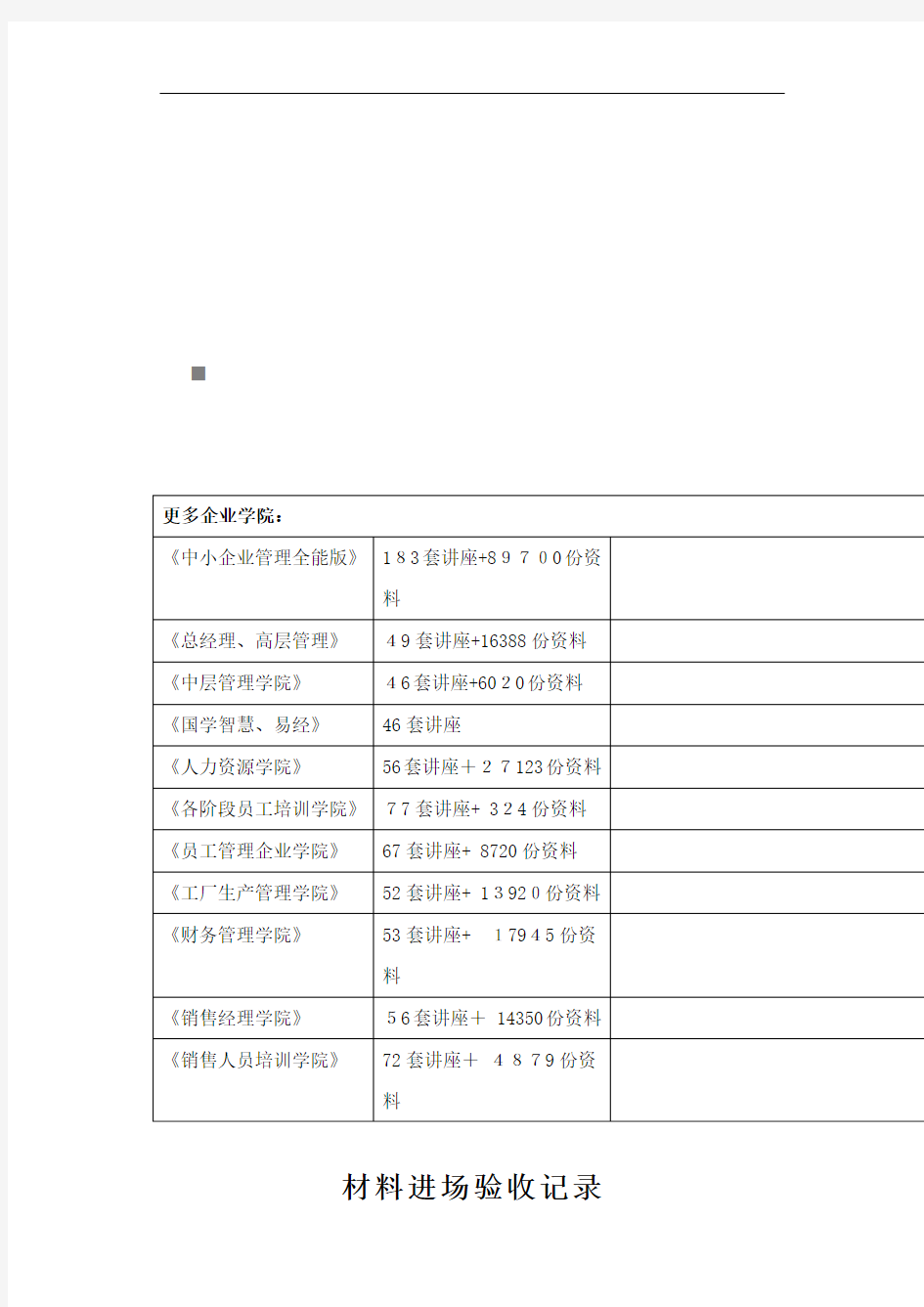 工程材料进场验收记录表