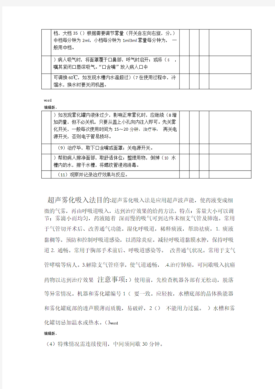 超声雾化吸入操作规程