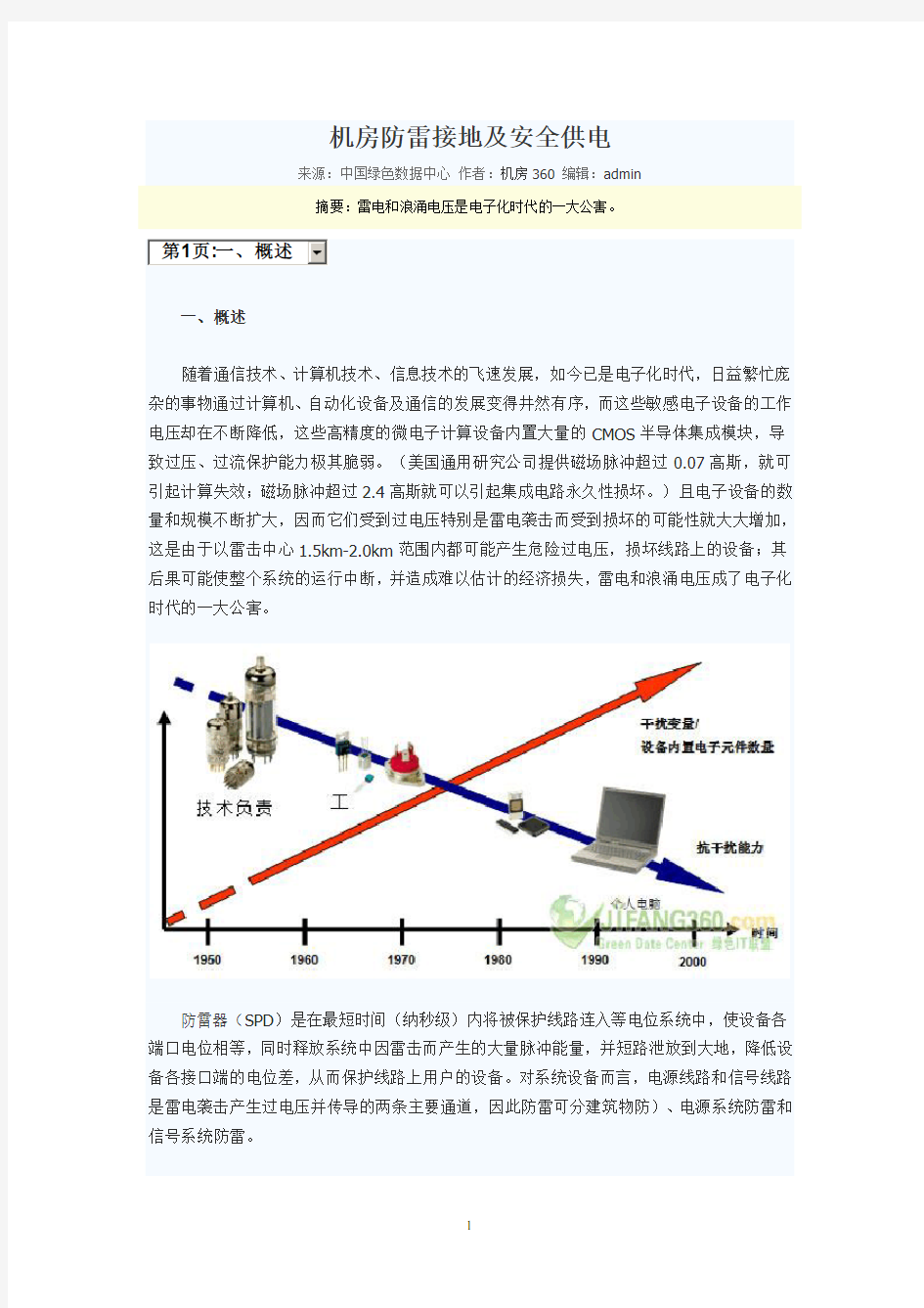 (安全生产)机房防雷接地及安全供电