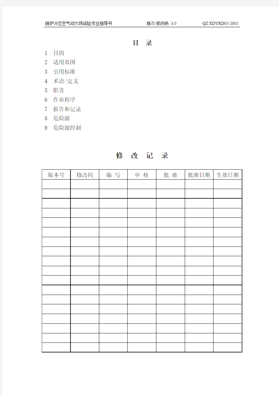 02j01锅炉冷态空气动力场试验作业指导书