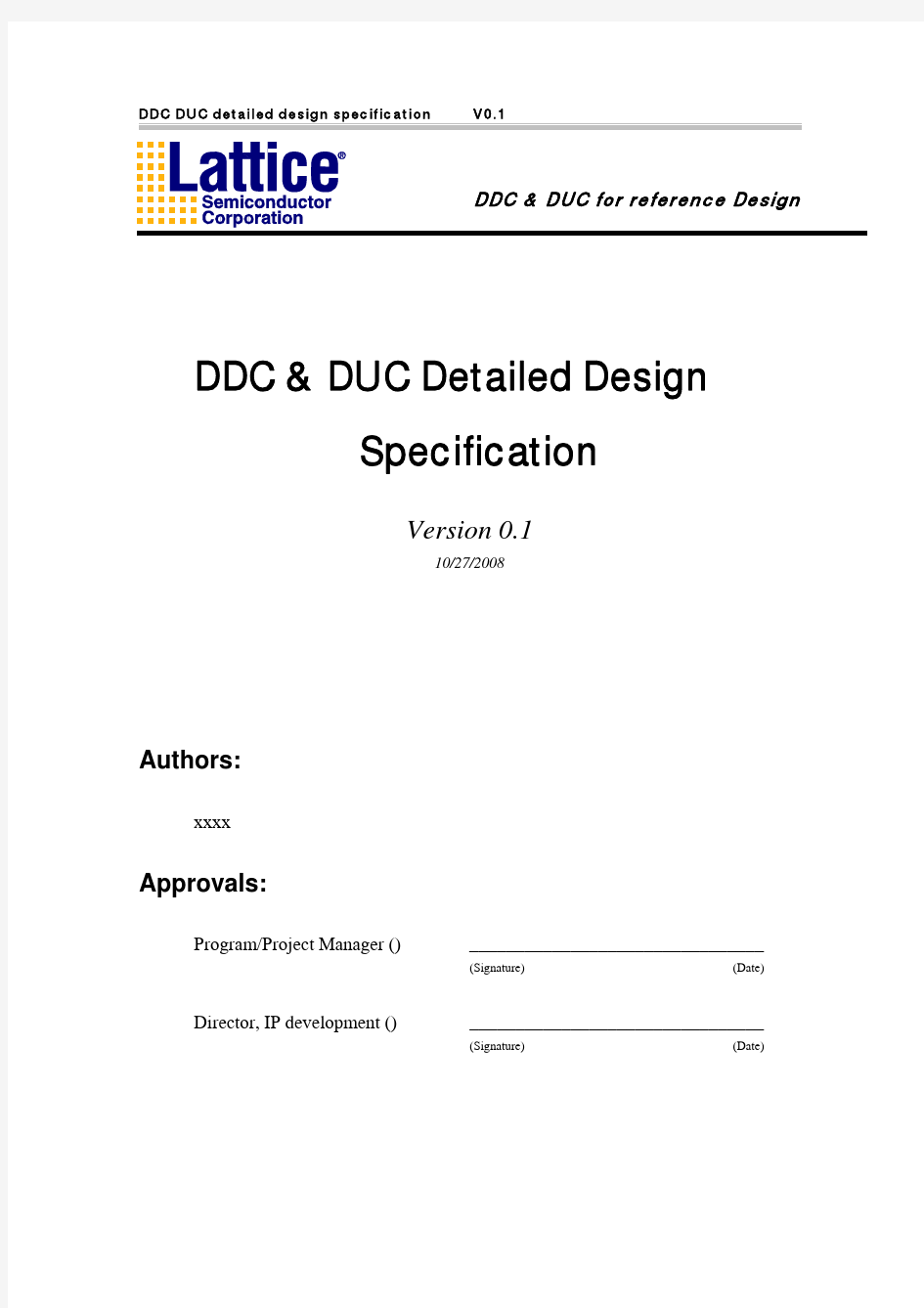 DDC DUC detailed design specifaction