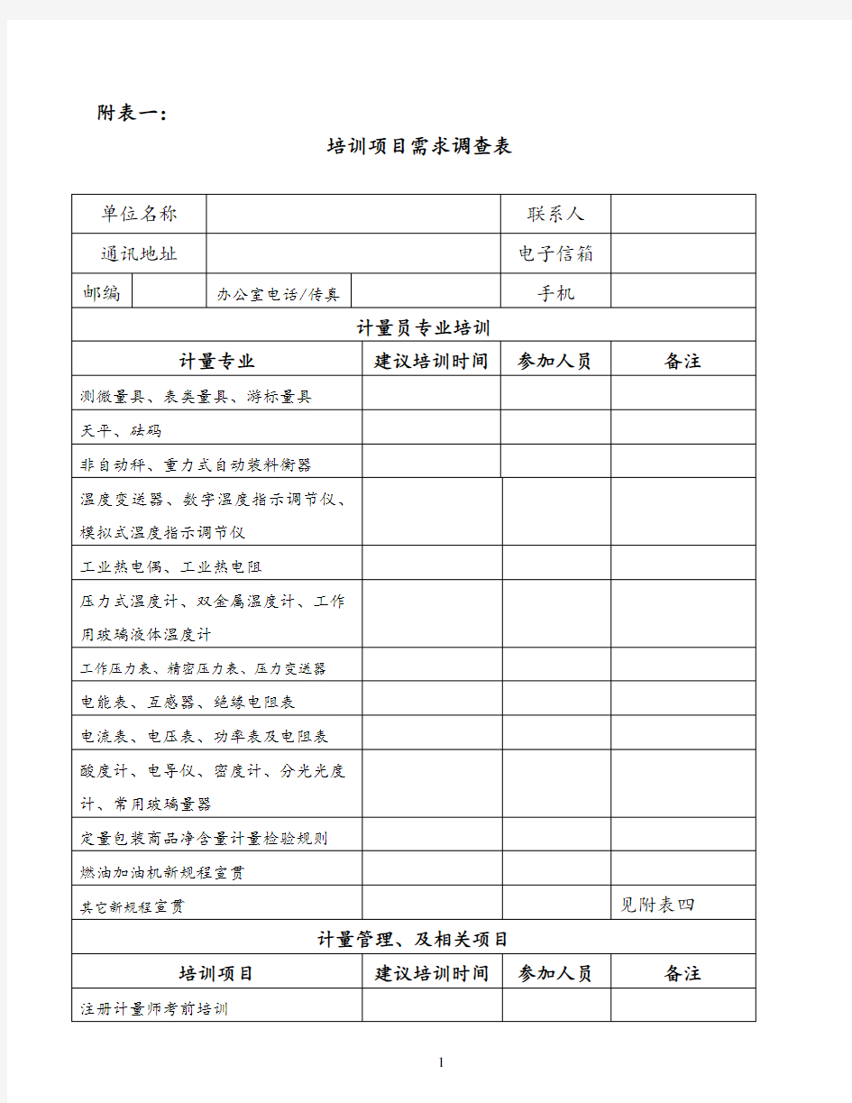 2017年检定项目培训计划