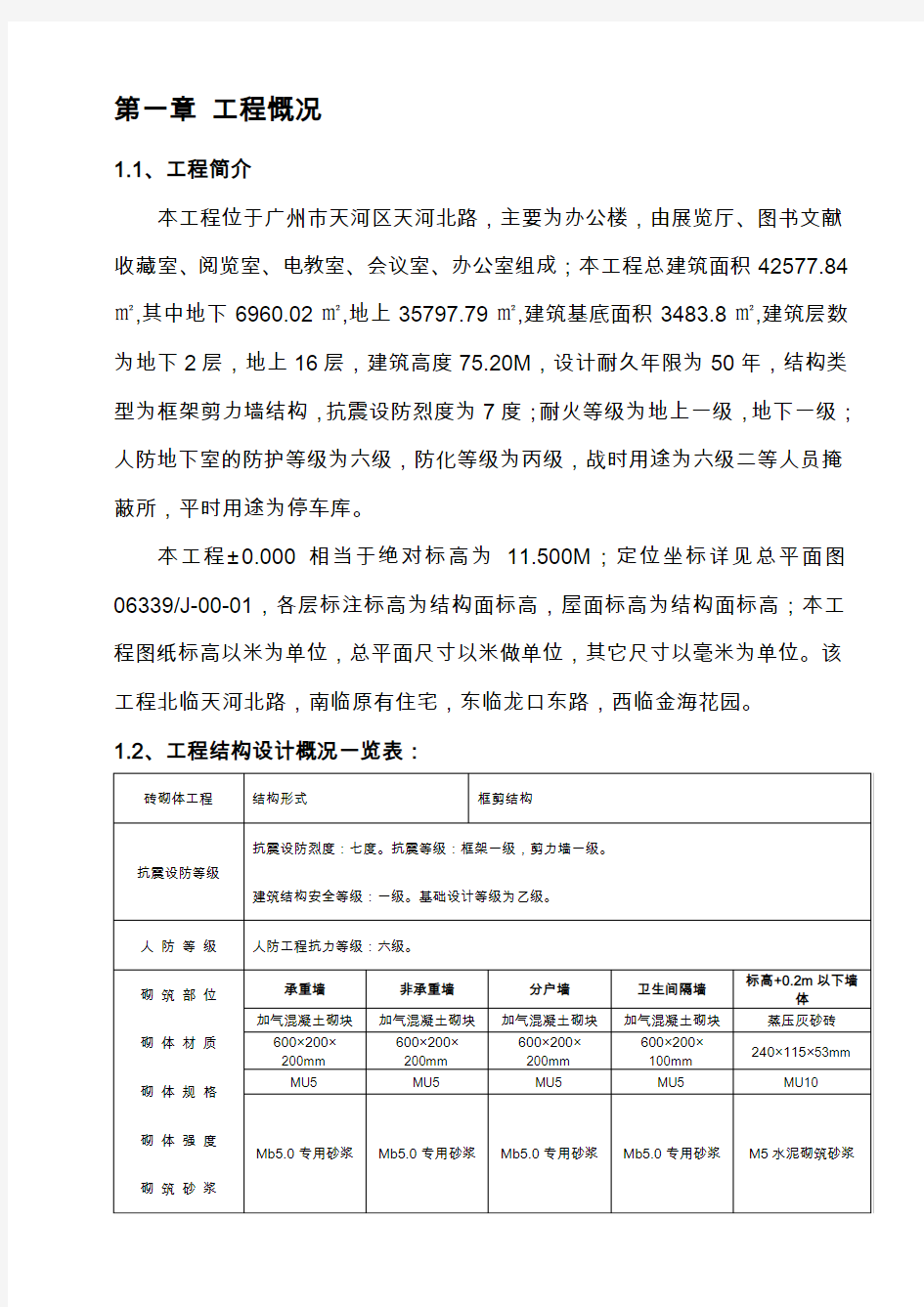 砌体加气混凝土砌块工程施工方案