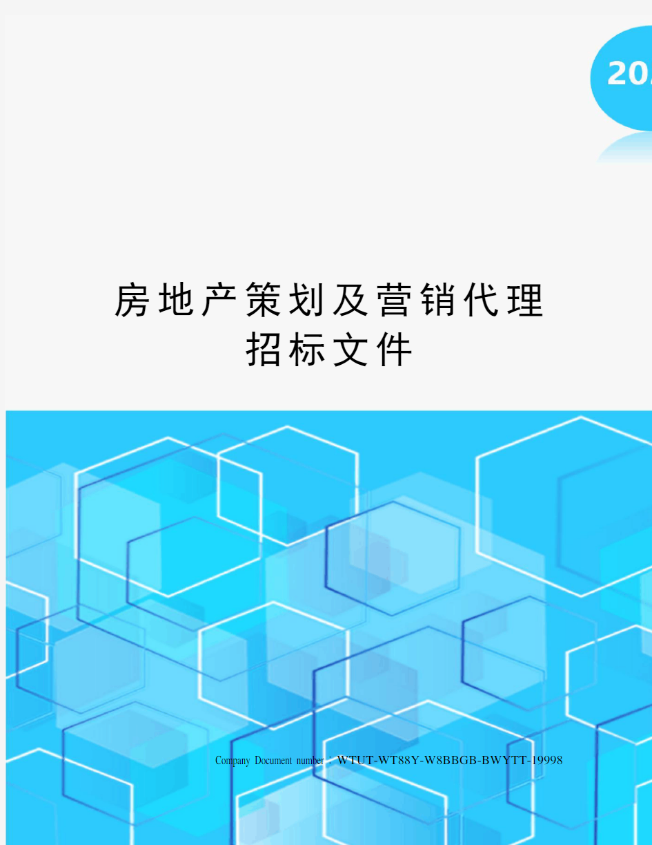 房地产策划及营销代理招标文件