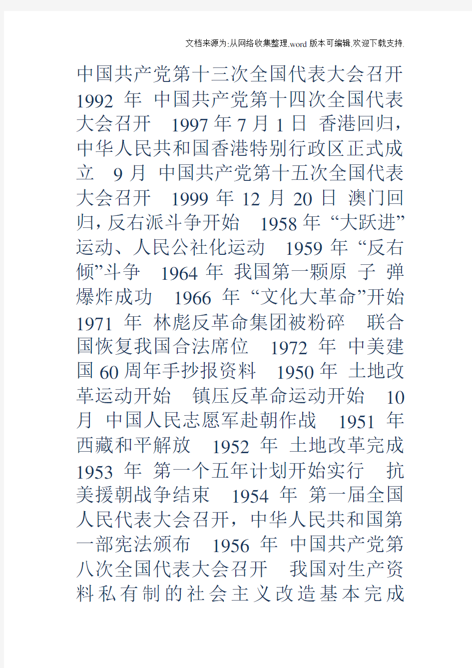 中国建国历史中国建国历史中国从建国到现在的重大历史事件