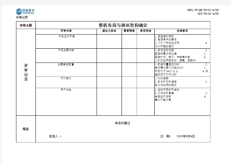 用户需求规格说明书