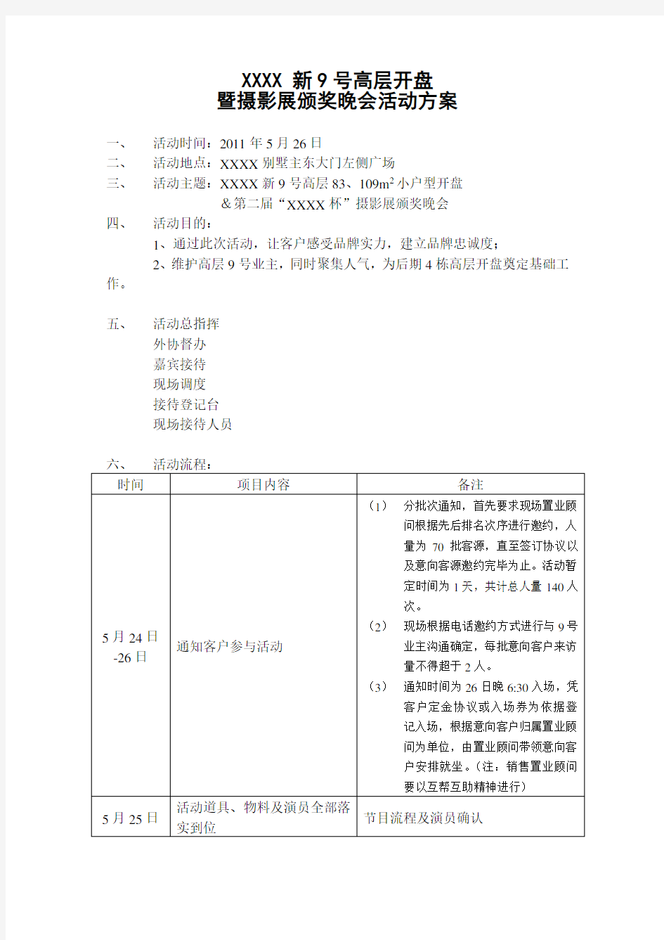 消夏晚会活动方案(含价格核算表)