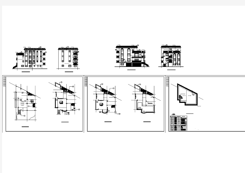 某农村乡村小型别墅的完整CAD设计图纸