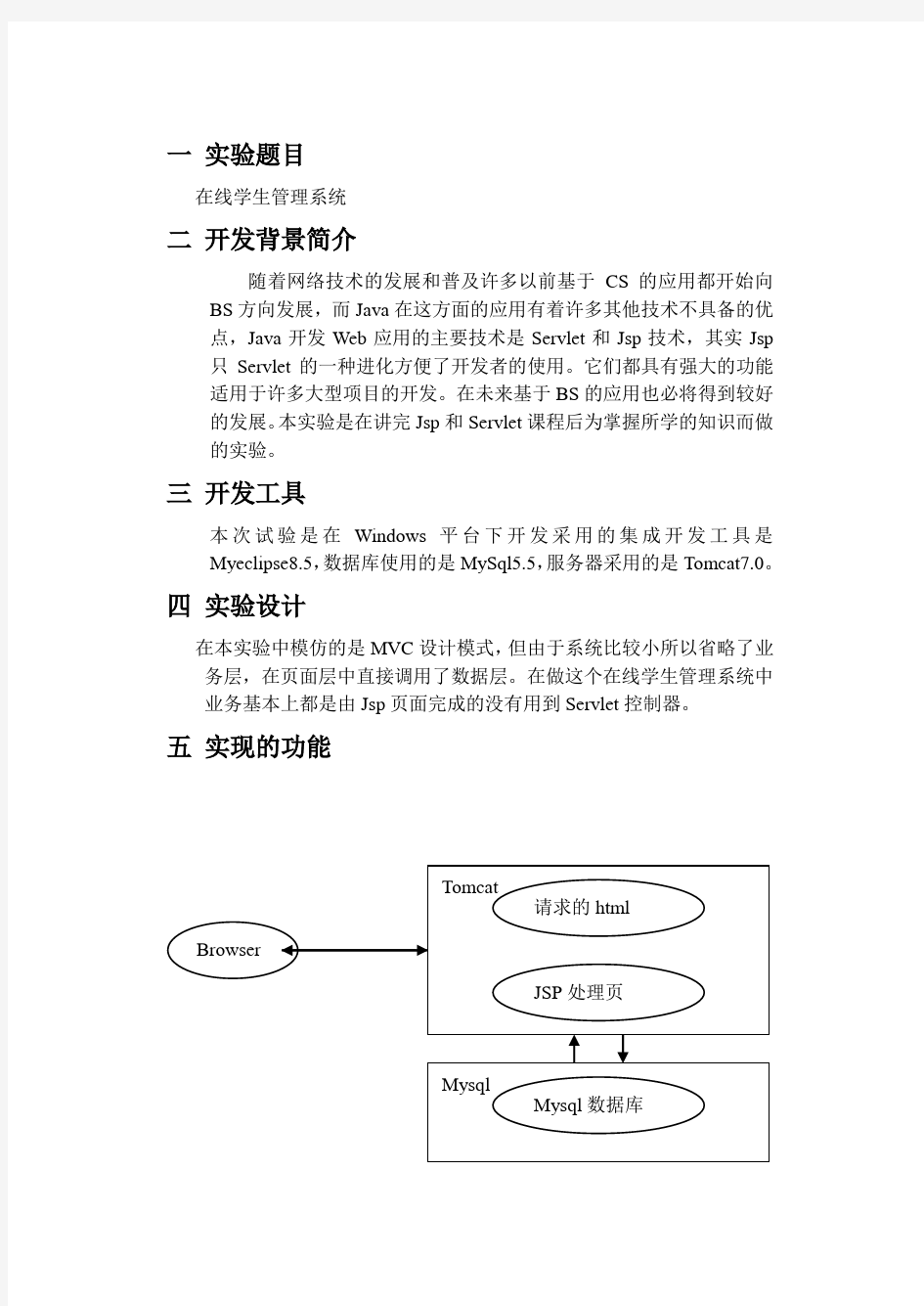 javaweb上机实验报告(学生管理系统)