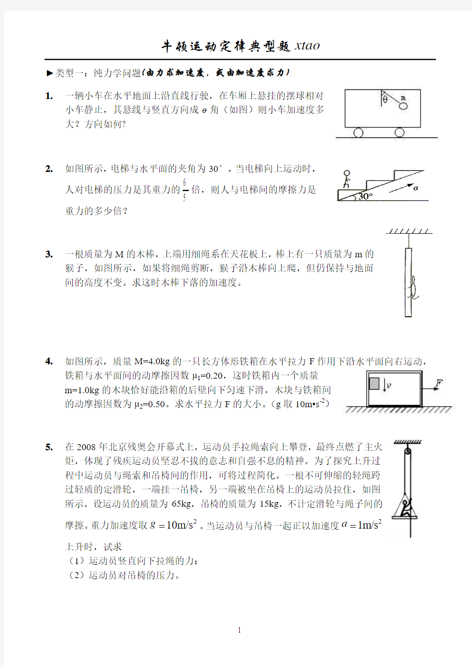 牛顿运动定律-题型分类-讲解