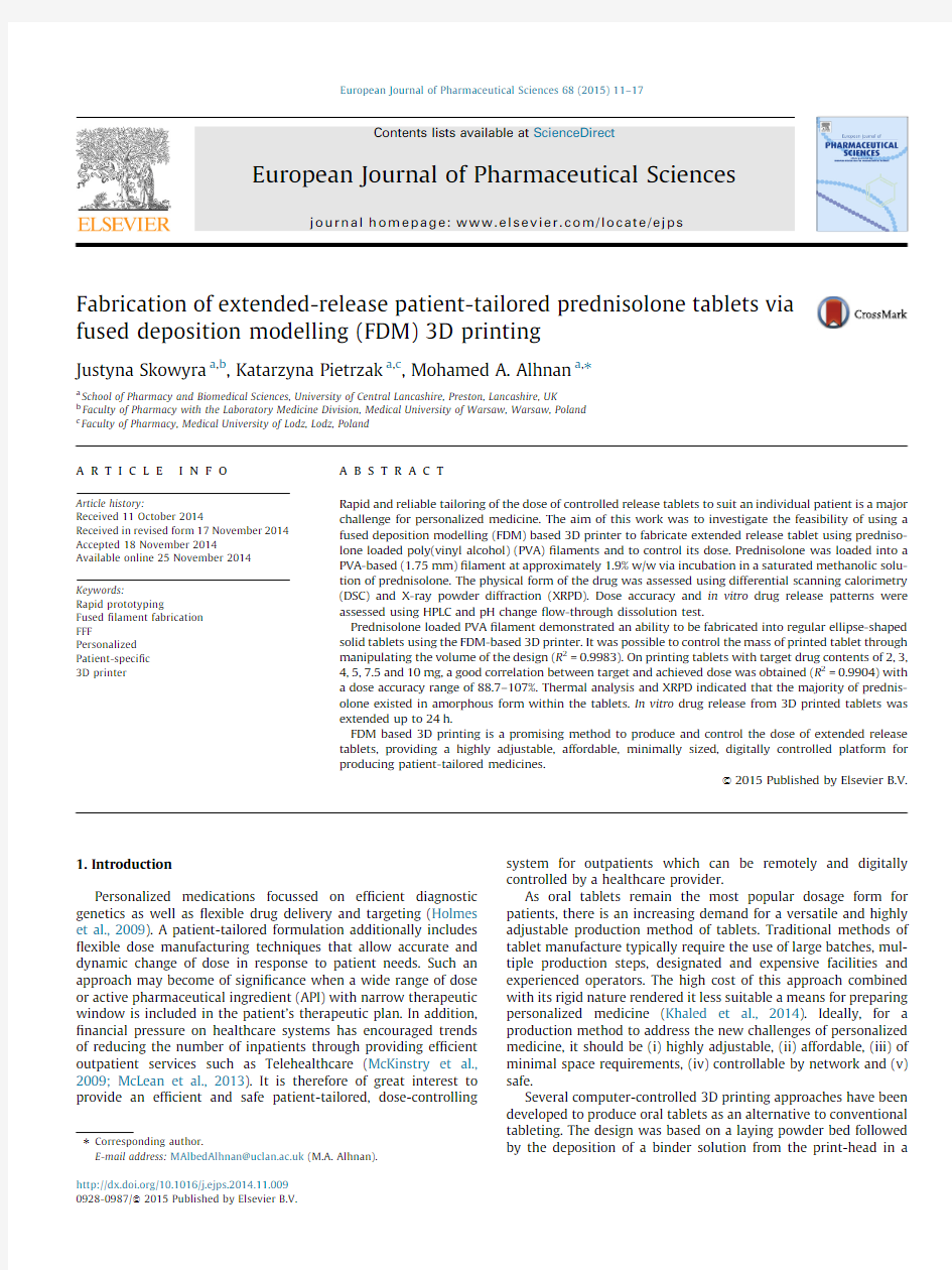 Fabrication of extended-release patient-tailored