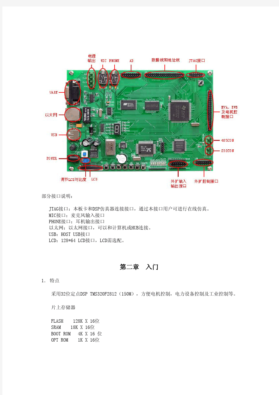 DSP2812开发板说明书