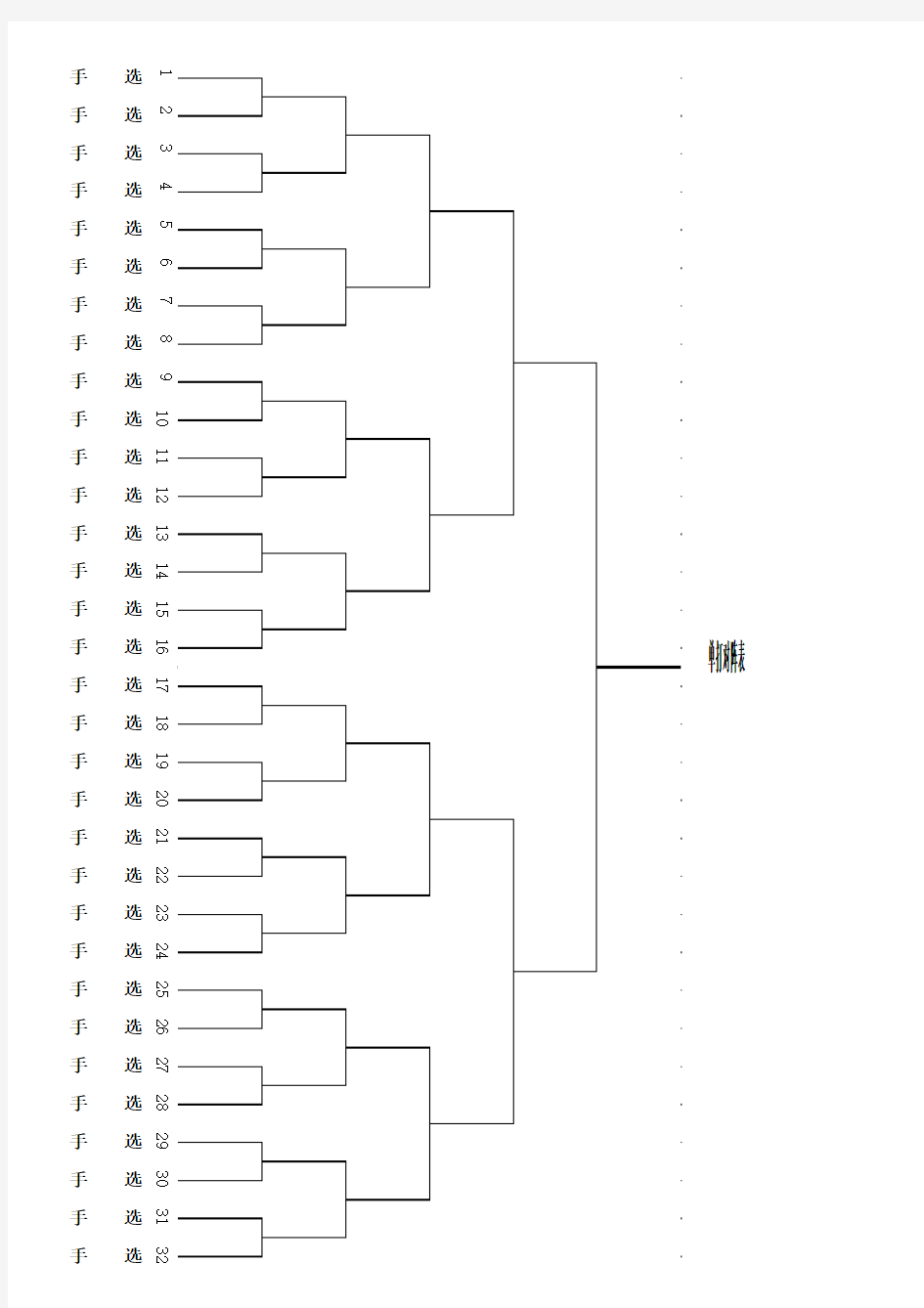 乒乓球比赛分组对阵表(8人、16人、32人)