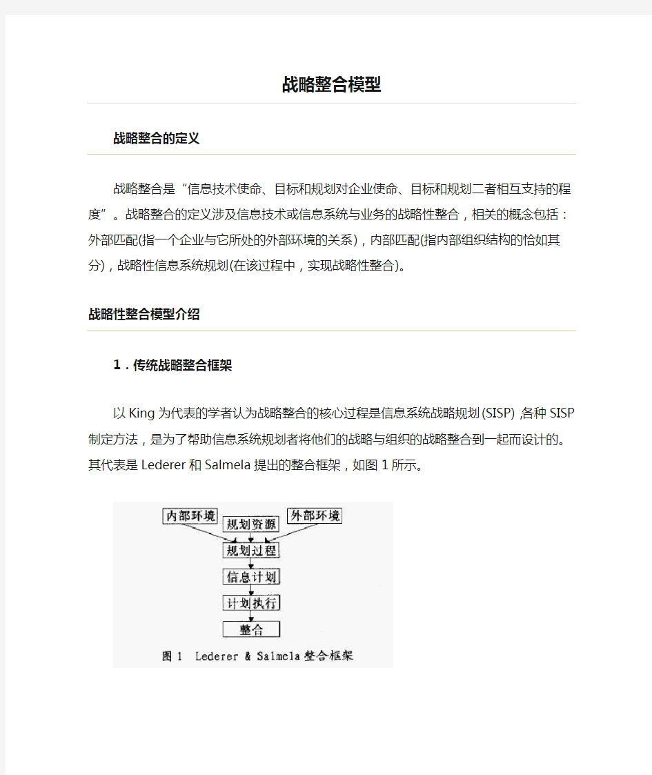 (战略管理)战略整合模型