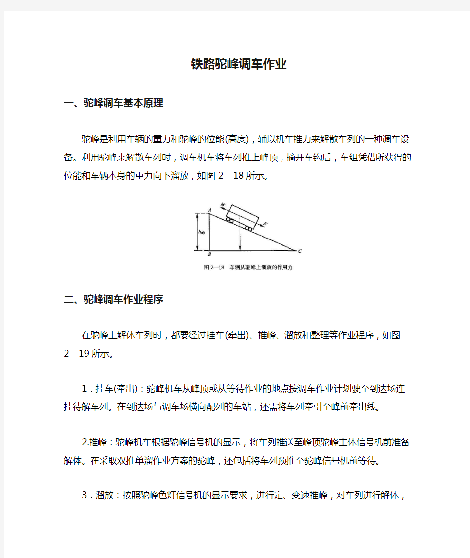 铁路驼峰调车作业